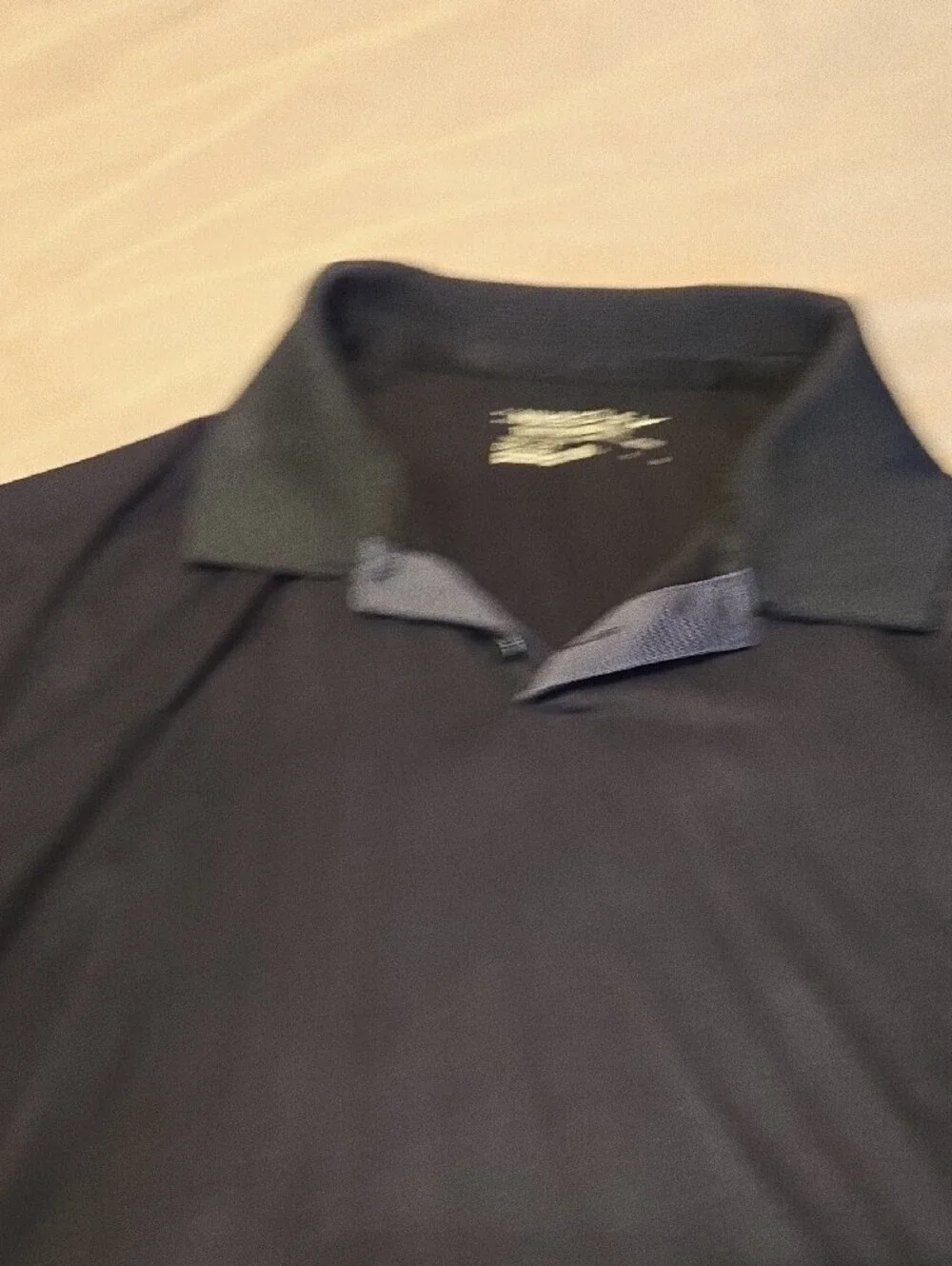 Nike Men's Black Polo with Grey Sleeves and Neon Yellow Trim
